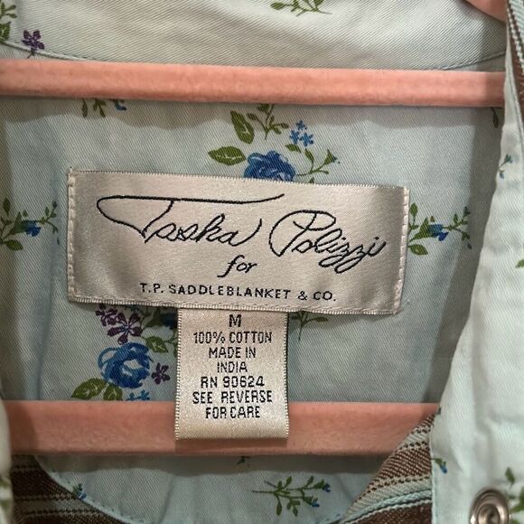 Tasha Polizzi Brown and White Striped Button Down Shirt - Picture 2 of 7